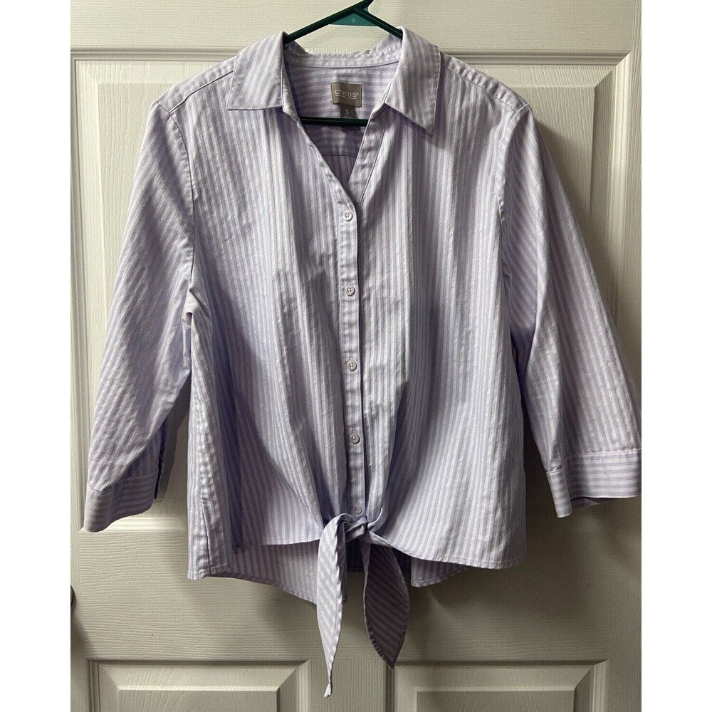 Chico's Lavender Striped Blouse